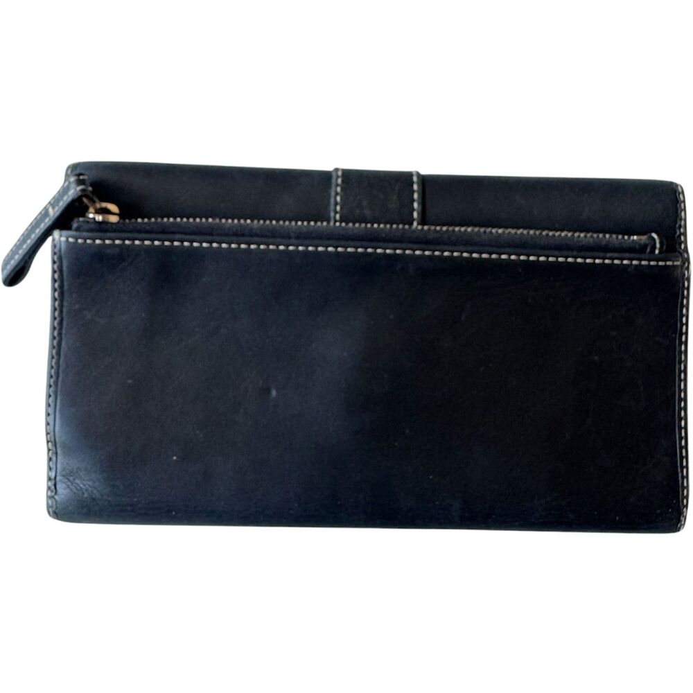 Coach Vintage Hampton Black Leather Trifold Wallet Y2K 1990s - Picture 2 of 10